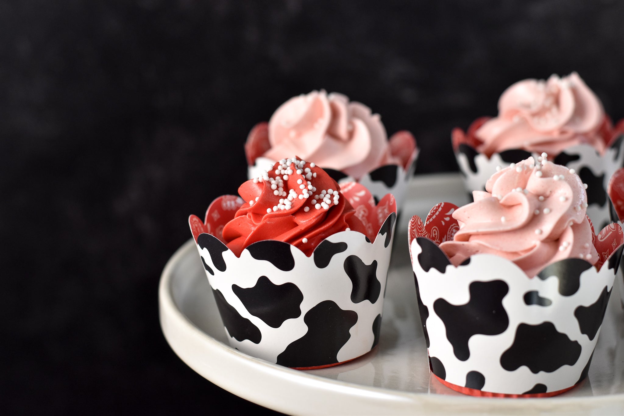 Cow themed Birthday Party Cupcakes